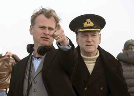 Christopher Nolan, left, on the set of Dunkirk with Kenneth Branagh. 