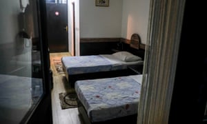 Vilina Vlas hotel in Visegrad, Bosnia with besd from 1992 used during rapes.