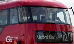 A Go-Ahead bus crosses Westminster Bridge in London in 2015.
