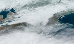satellite view of north-east us with lots of clouds over it
