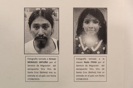 Photographs taken of Morales and Nada on entry at the airport at Santa Cruz, as featured in a police file.