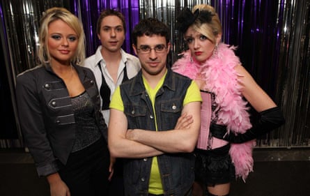 Revealing … the Series 3 fashion show episode, from left, Emily Atack, Joe Thomas, Simon Bird and Emily Head.