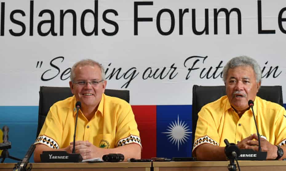 Scott Morrison and Tuvalu’s prime minister Enele Sopoaga