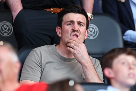 Harry Maguire of Manchester United is back in Sheffield watching his old club.
