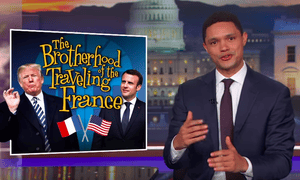 âMacron didnât fly across the Atlantic just to hang out. He came to Washington on a very specific mission: to stop Trump from doing something dumbâ...Trevor Noah