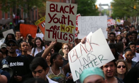 Students in Baltimore march in protest chanting ‘Justice for Freddie Gray’ in April 2015.