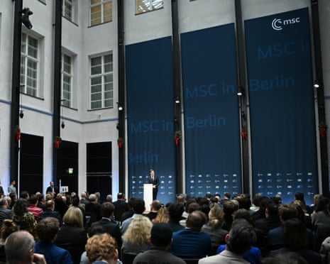 Nato Secretary General Mark Rutte delivers a keynote address at the Bavarian State Representation, hosted by the Munich Security Conference (MSC) in Berlin, Germany.