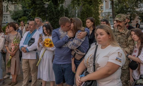war analysis of ukraine People wearing traditional Ukrainian clothing gather at a memorial event in Kyiv, on 16 August 2023.