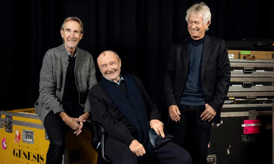Les membres de Genesis Mike Rutherford, Phil Collins et Tony Banks.