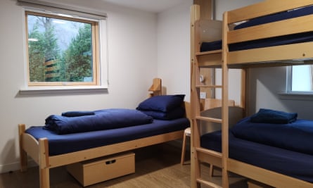 Accommodation in bunks at the Glen Nevis hostel in Scotland, UK.