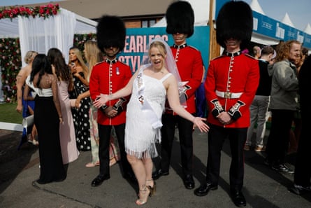 Racegoer and bride-to-be Hayley Bentley at Ladies’ Day at Aintree, 10 April 2026.
