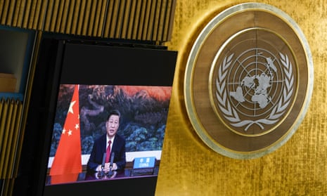 China's president, Xi Jinping, addressing the UN last year.