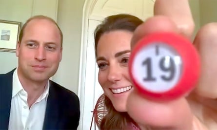 Prince William and Kate play virtual bingo with care home residents.