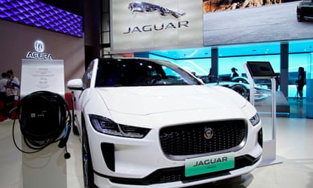 A Jaguar I-Pace electric vehicle (EV) at the Shanghai motor show