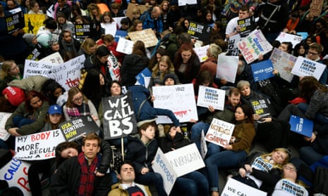 A ‘die in’ during a solidarity rally with March for Our Lives outside the US embassy in London.