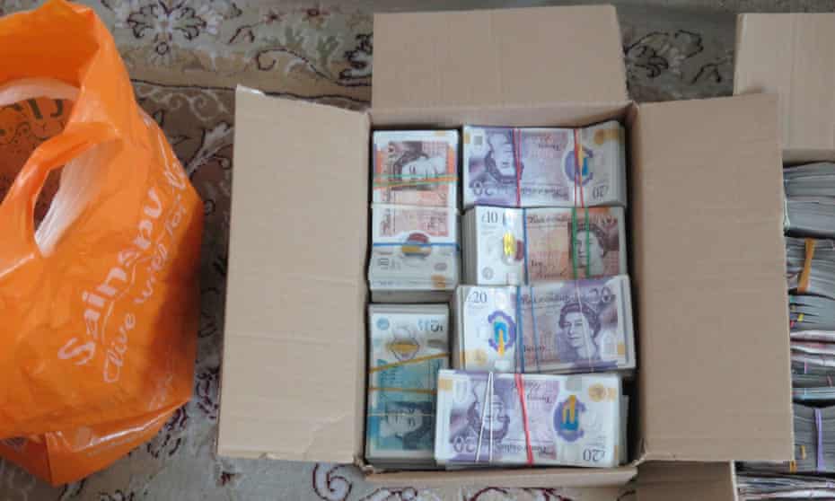 A money laundering seizure in Coventry, May 2020.