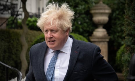 Boris Johnson leaves his London home 21 March 2023
