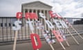 A sign declaring CANCEL STUDENT DEBT placed by activists near the US supreme court building.