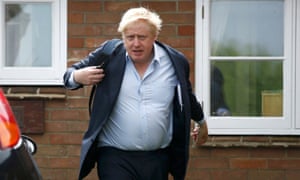 Boris Johnson leaves his home in Oxfordshire