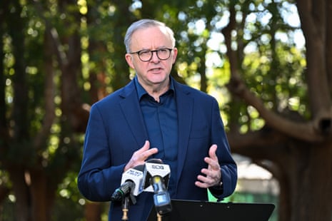 Australian prime minister Anthony Albanese speaks to media during a press conference in Sydney