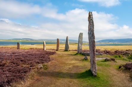row of standing stones.