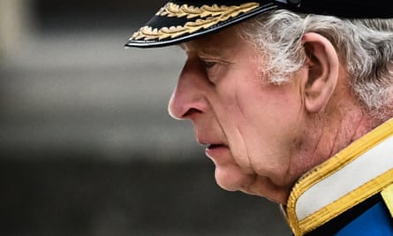 King Charles arrives at Westminster Abbey for his mother’s funeral.