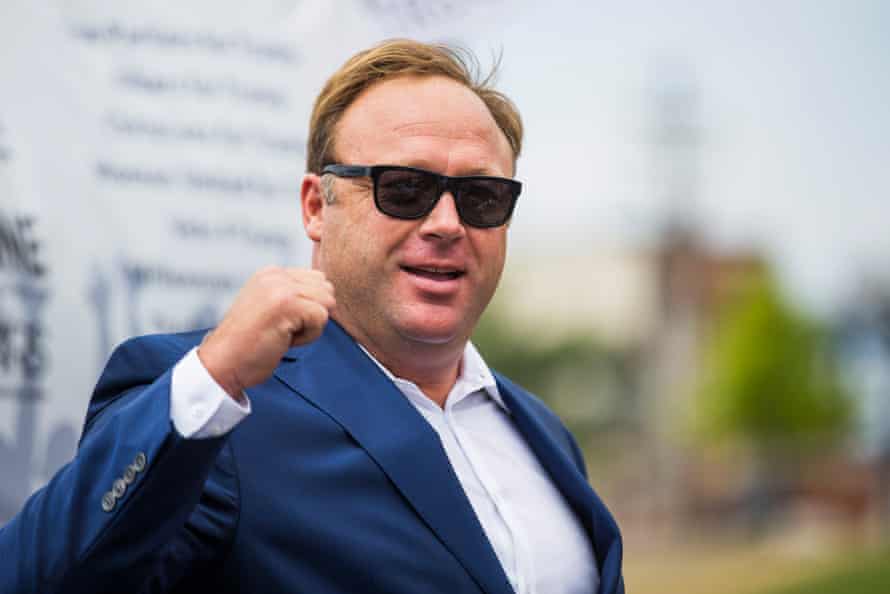 Conspiracy theorist and radio talk show host Alex Jones speaks during a rally in support of Donald Trump in July 2016.