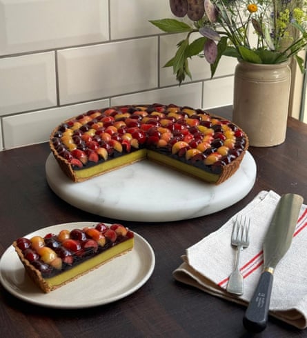 Lannan’s cherry tart with pistachio custard.