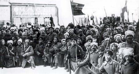 Fateful days … Bolshevist soldiers take to the streets of Petrograd (St Petersburg) in 1917.