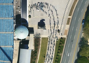 Bank of America Stadium, Charlotte People line up to receive the vaccine at Bank of America Stadium. Charlotte hosted this mass vaccination event, where over the course of there days, more than 14,000 vaccines were administered.