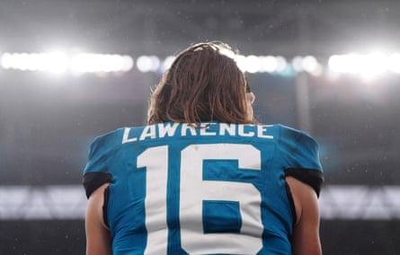 Trevor Lawrence at Wembley for the match between the LA Rams and Jacksonville Jaguars.