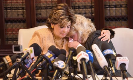 Gloria Allred and her client Heather Kerr speak during a press conference regarding the sexual assault allegations that have been brought against Harvey Weinstein.