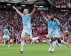 Manchester City recover from Foden red card as Haaland wins derby at United