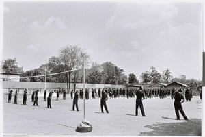 In Cambodia, residents in a locked treatment facility in Cambodia take part in military-style exercises