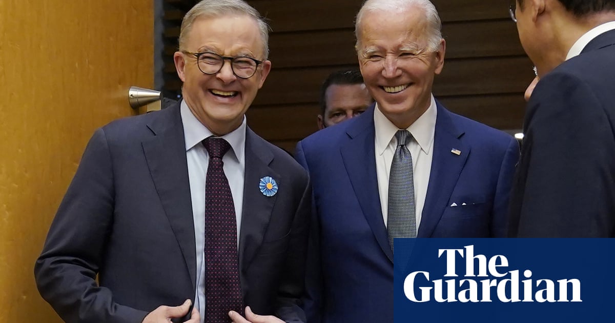 'If you fall asleep it's OK': Biden applauds Albanese's determination to attend Quad summit – video