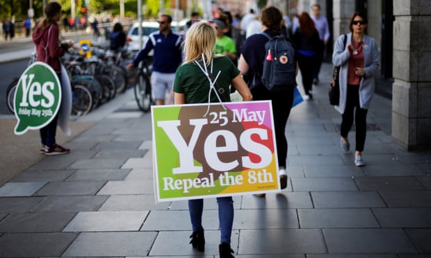 Yes campaigners in Dublin.