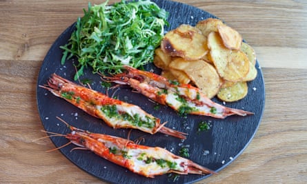 ‘Dry and overcooked’: carabinero prawns.