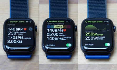 Advanced running metrics, power and heart rate zones on the Apple Watch Series 8.