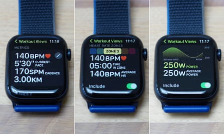 Advanced running metrics, power and heart rate zones on Apple Watch Series 8.