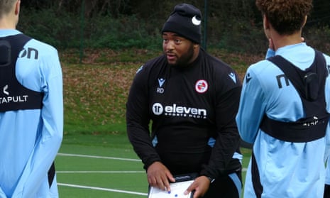 Rhys Denton during a training session for Reading’s under-15s academy side.