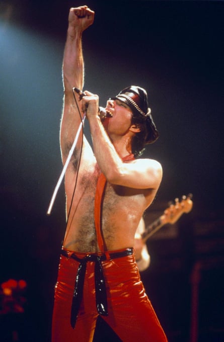 Freddie Mercury performing