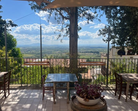 The view from A Sud dell’Anima restaurant, Minervino, Italy.