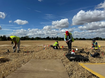 The team digging in a field in Essex