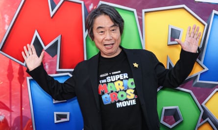Shigeru Miyamoto arrives at a special screening of The Super Mario Bros Movie in Los Angeles.