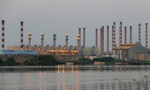 The Abadan refinery seen from across a river