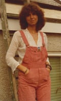 Lesley Kazan-Pinfield, pictured on her wedding day in her homemade dungarees.