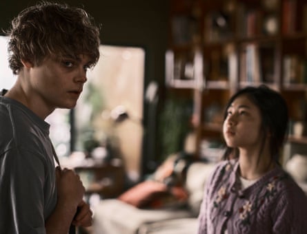 Billy Barratt as Andy and Sora Wong as Piper in Bring Her Back (2025).