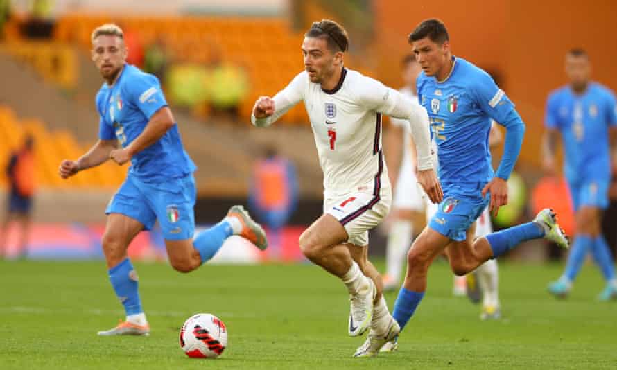 Jack Grealish in action for England against Italy