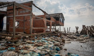 High tides on the Mekong delta in Vietnam. The Vietnamese government says 40% of the delta could be submerged if sea levels rise by one-meter in decades to come.