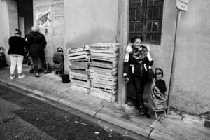 Every Monday Rahmouna goes to the food bank run by the Restos du Cœur charity. It is her only option as she has no family support, no social benefits and no bank account. Carcassonne, France, November 2019